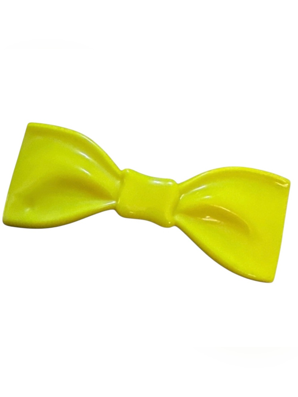 Vintage Mod Florescent Yellow French Bow Barrette, Hair Clip, Made in France